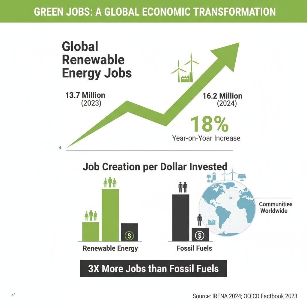 global renewable energy jobs graphic