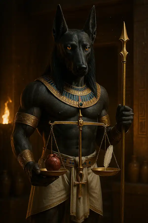 Anubis ancient Egyptian god of mummification and the afterlife graphic