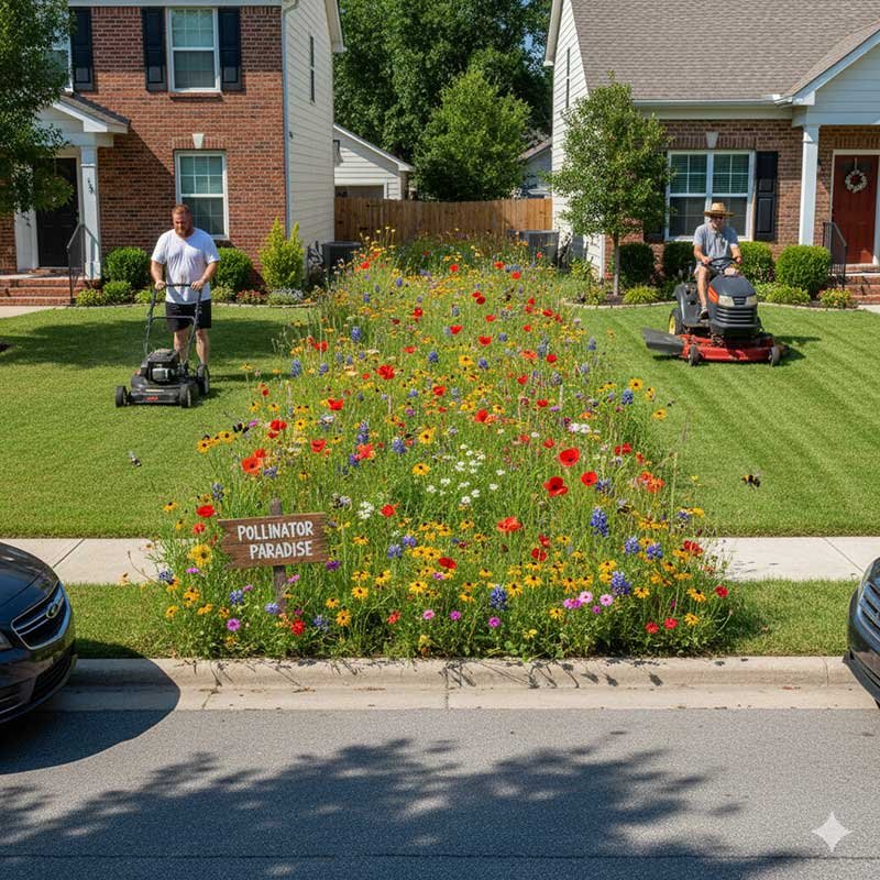 wildflower_lawn_with_two_men_mowing_either_side