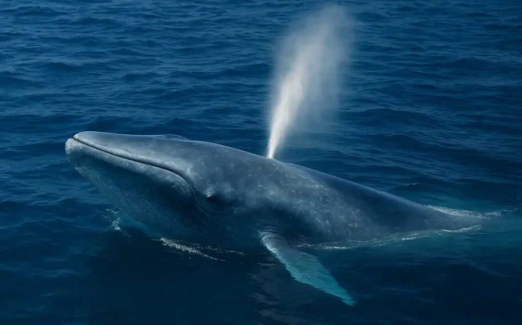 a Blue Whale breaching