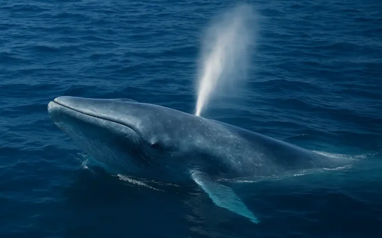 a Blue Whale breaching