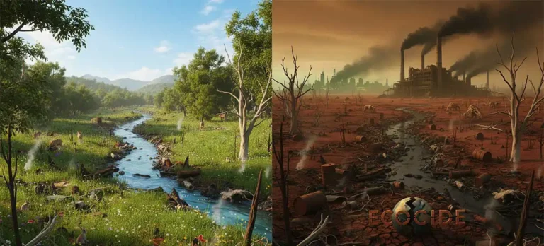 pristine landscape along side idustrialized landscape